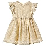 Niyage Toddler Girls Elegant Lace Pom Pom Flutter