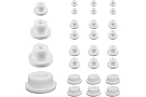 SPNKMJUJ 24 PCS White Tube Plugs Silicone Hole Plug Waterproof 4 Sizes Plug Fit for 12mm 14mm 16mm 22-23mm Bathtub Hole