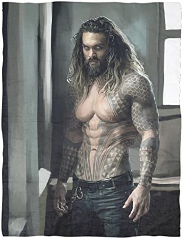 Sexy Aquaman Jason Momoa Ultra Soft Plush Fleece, Jason Momoa art, Jason Momoa portrait, DC Comics art, Justice League Blanket (50"x60")