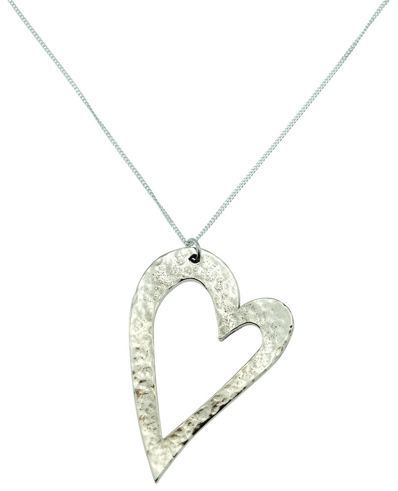 Pirantin 8th Anniversary Large Open Heart 8th Wedding anniversary Bronze Pendant