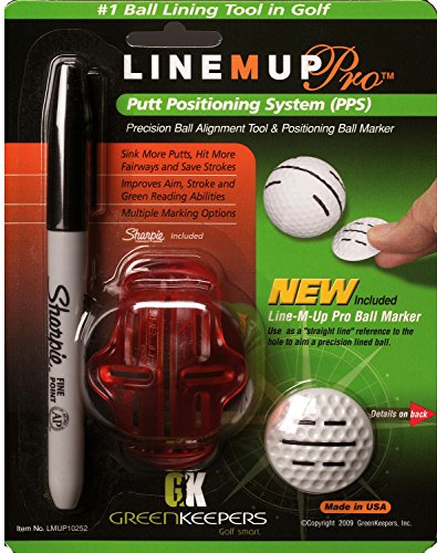 Line M Up Pro Precision Golf Ball Alignment / Identification Tool, Putt Positioning Ball Marker, & Sharpie - Thumbnail 2