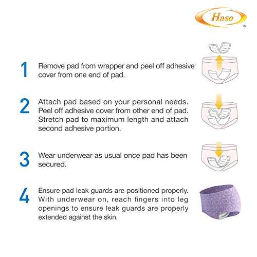 HASOCARE Incontinence Pads (Extra Wide, Extra Thin) for Women