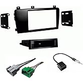 ASC Audio Single or Double DIN Car Stereo Radio Install Dash Kit, Wire Harness, Antenna Adapter Combo for Volvo 2005-2007 V70