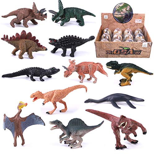 Remokids Dinosaur Eggs with Dinosaur Figures Novelty Magic Dino Toys 3D Dinosaur Puzzles for Kids Party Favors Easter Eggs for Boys -- 12 Pack