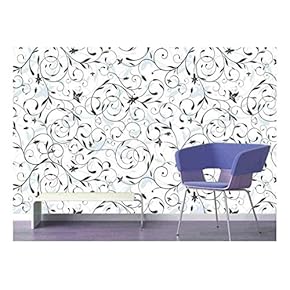 Large Wall Mural - Seamless Floral Pattern | Self-Adhesive Vinyl Wallpaper/Removable Modern Decorating Wall Art - 66" x 96"