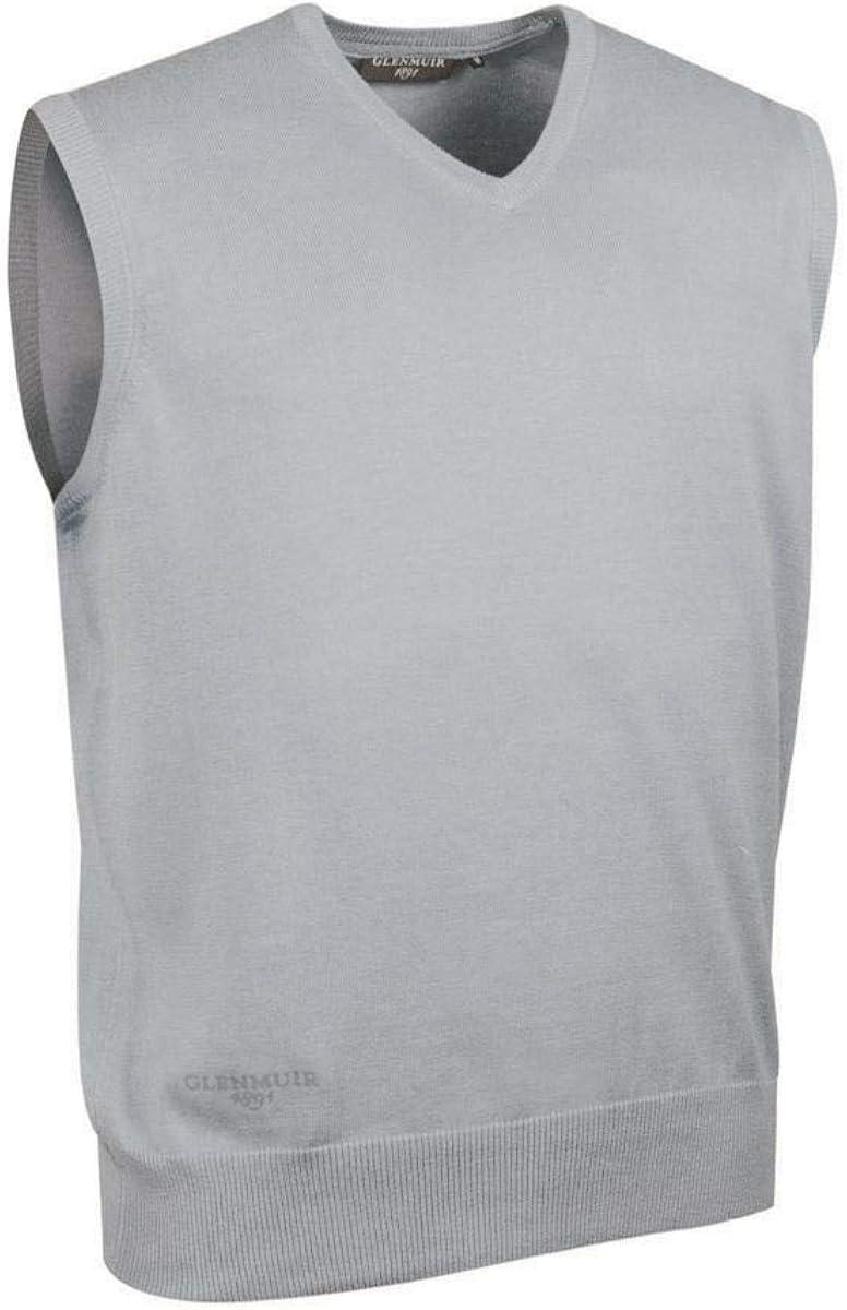 Glenmuir Men's MKC7079SO Cotton Golf Slipover Light Grey Marl M Amazon