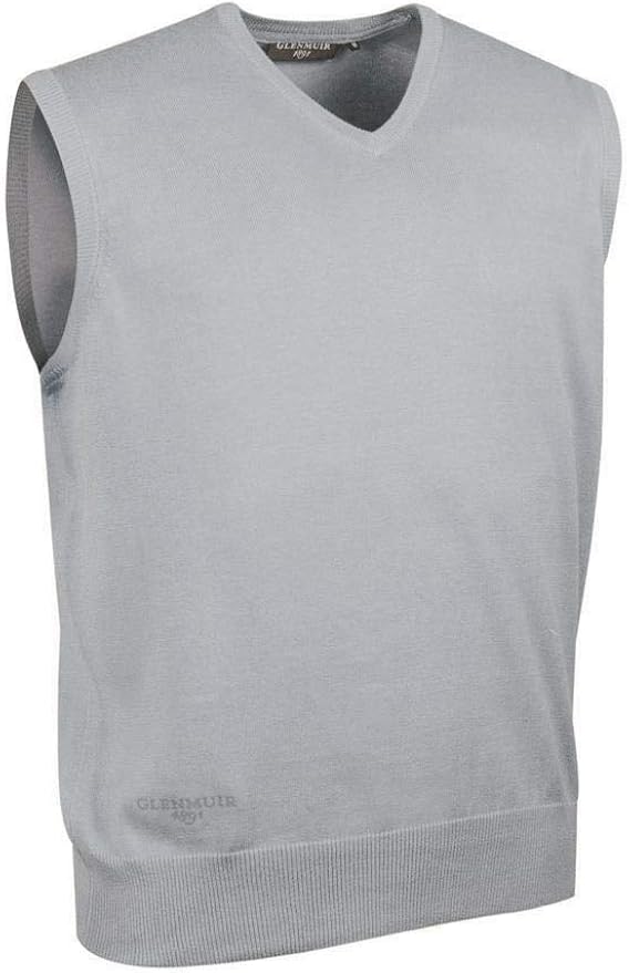 Glenmuir Men's MKC7079SO Cotton Golf Slipover Light Grey Marl M Amazon