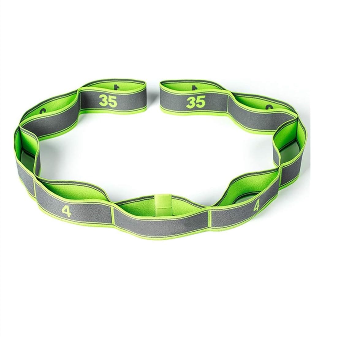Stretch Strap With Multi Loops Yoga Exercise Trainer Bands latin band (Green)