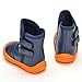 Enteer Infant Baby Boys' Soft Rubber Sole Anti-Slip Warm Winter Prewalker Leather Toddler Boots (13-18 Months, Blue)