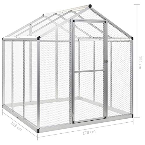 Tidyard Outdoor Indoor Large Bird Cage Aviary Pet House Aluminium 72″x70.1″x76.4″