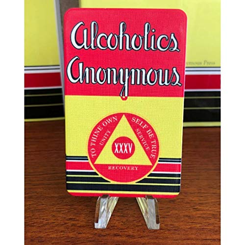 MYRECOVERYSTORE First Edition” Big Book Alcoholics Anonymous Rectangular AA Sobriety Chip with How It Works (Years 1-50 Offered) Wallet Card Style Recovery Chip (Year 35)
