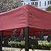 Tangkula 9.8' x 9.8' Canopy Cover Outdoor Patio Gazebo Replacement Top Cover Wedding Party Event Tent Cover Heavy Duty Durable Waterproof Sun Snow Rain Shelter 1-Tier or 2-Tier 3 Color (1-Tier, Wine)