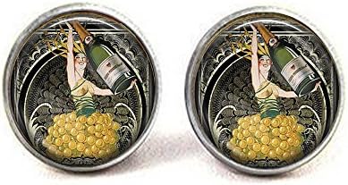 stap Vintage Champagne Advertisement Cufflinks - Liquor Jewelry - Champagne Cufflinks - Vintage Grapes - Champagne Lover Gift