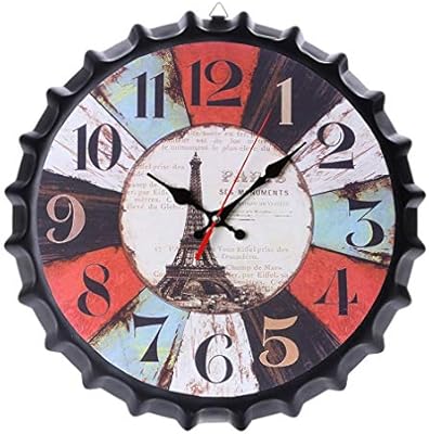 Classic 34cm Beer Soda Bottle Cap Wall Clock Vintage European