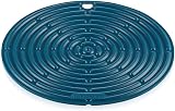 Le Creuset Cool Tool Round Pot Holder Trivet Silicone 20 cm Deep Teal