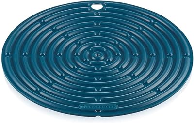 Le Creuset Cool Tool Round Pot Holder Trivet Silicone 20 cm Deep Teal