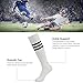 3street Unisex Triple Stripe Knee-High Over Calf Athletic Soccer Tube Socks 2-12 Pairs