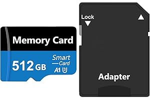 512GB Memory Card with Adapter,High Speed TF Card,Mini Memory Card for Cameras/Dash Cams/Smartphone/Tablet/Drone (512, GB)
