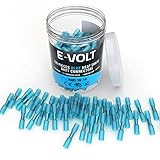 150 PCS Blue Heat Shrink Butt Crimp Connectors: 16 14 Gauge Bulk Waterproof Electrical Terminals - Insulated AWG Automotive, Marine, Audio, and Industrial Grade. Hot Melt Adhesive Butt Splice