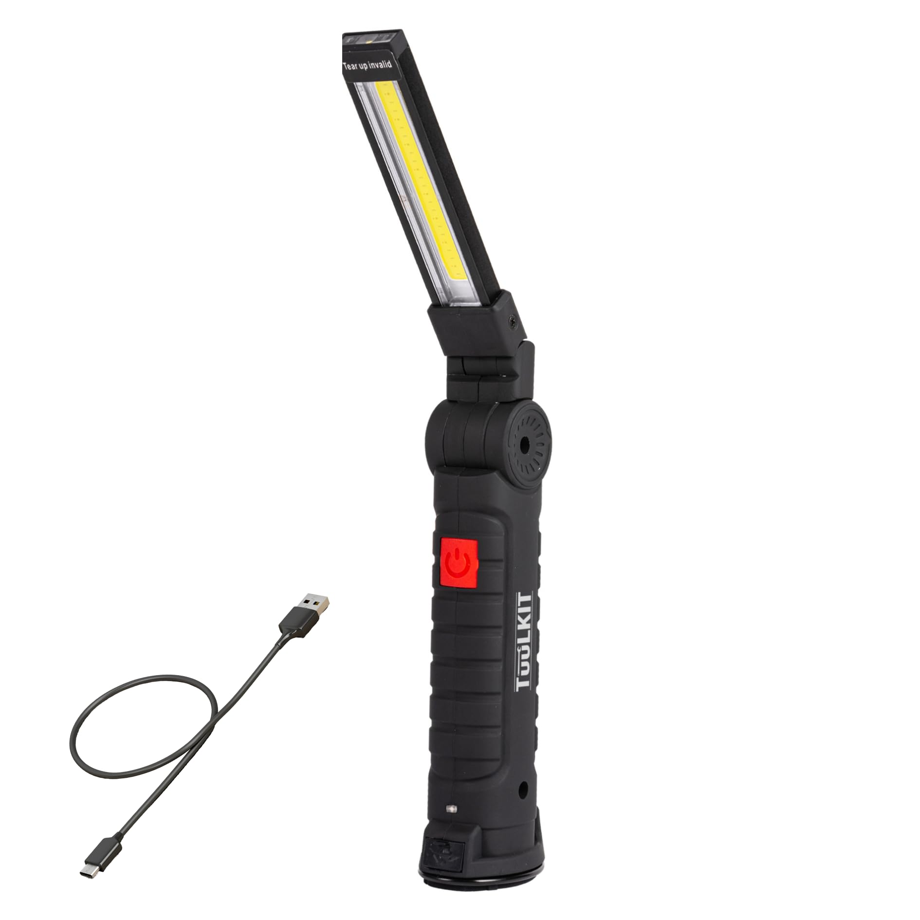 TUULKIT Rechargeable Torch - Magnetic Torch - Rechargeable Work Light - 5 Light Modes - LED Super Bright with Hands Free Hook & Magnetic Base - 360° Rotation Flashlight (Large)