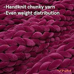 YnM Velvet Weighted Blanket, Handmade Chunky