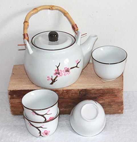 AAF Nommel ®. Teeset Kirschblüte â Sakura - aus Keramik Weiss 5 TLG. im Geschenkkarton Nr. 112 – Bild 3