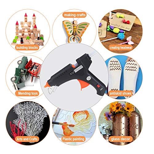 Hot Glue Gun, Genround 100W Professional Hot Glue Gun with Glue Sticks 30pcs and Carry Case, Industrial Hot Melt Glue Gun Full Size Glue Stick, Hot Glue for Gun for DIY Arts Crafts Repairs