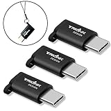 TriLink USB C to Micro USB Adapter 3 Pack[Anti-lost Keychain]Type C Convert for Samsung Galaxy S8 Plus, Moto Z Force, LG G5 G6 V20, Nexus 5X 6P, HTC 950, OnePlus 2 3 3T, Google Pixel and More(Black)