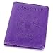 GDTK Leather Passport Holder Cover Case RFID Blocking Travel Wallet (Purple)