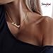 SOUFEEL Personalized Necklace Custom Name Necklace Nameplate Gold Plated Copper Necklace