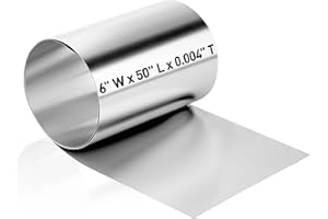 MTJSWXSY Stainless Steel Shim Stock, 304 Stainless Steel Foil Plate Thin Metal Sheet Strip Shim Roll for Crafts, Electronic Equipment, Full Hard Temper, 50" Long x 6" Wide x 0.004" Thick