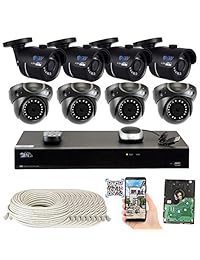 GW 8 canales H.265 4 K NVR 8 megapíxeles sistema de cámara de seguridad, (4) bala y (4) cúpula 8 MP PoE exterior interior impermeable UltraHD 4K IP cámaras, disco duro 3TB