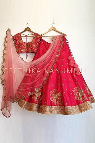 khileshwai fashion women's banglory silk lehenga choli (red_free size)
