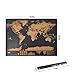 Travel Scratch Off The World Map Deluxe Black Edition With A Scratcher -32.48x23.39 Inches