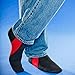 Nufoot Booties Men's Shoes, Foldable & Flexible Footwear, Fold and Go Travel Shoes, Yoga Socks, Indoor Shoes, Slippers, Black with Red Stripe, X-Large