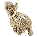 Wal front Golden Polyresin Elephant Statue Sculpture Trunk Wealth Lucky Collectible Figurine Gift Home Decor Feng Shui Ornament(L)