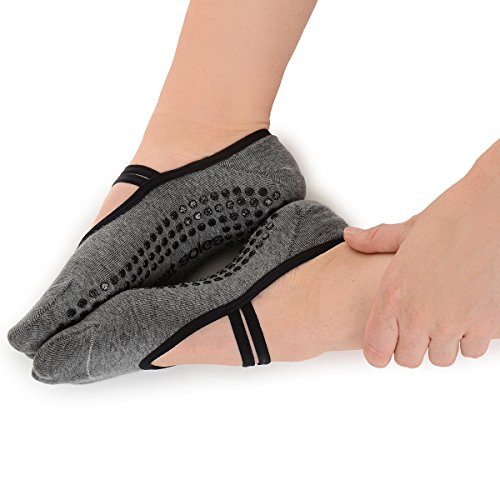 Great Soles Women's Ballet Grip Socks for Barre Pilates Yoga (Heather Grey)