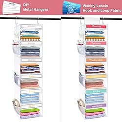 Fixwal 6-Shelf Weekly Hanging Closet Organizer with