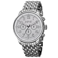 August Steiner Men's AS8147SSW Silver Multifunction Swiss Quartz