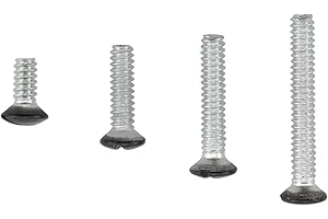 BAIRONG 120pc Wall Plate Screws #6-32 Thread Black Screws for Wall Light Switch Panels 4 Lengths (30pc 3/8 Inch + 9/16 Inch + 3/4 Inch + 1 Inch)