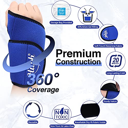 Hilph® Wrist Ice Pack Wrap for Injuries, Hot & Cold Compress Hand Ice