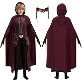 FUNTEKS Girls Witch Costume Cosplay Jumpsuit with Headpiece 2025 Halloween Dress Up Outfits for Kids Girls