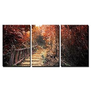 Fantasy Forest in Autumn Surreal Colors Road Path...