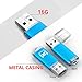 mosDART 3 X 16GB Metal USB2.0 Flash Drive Bulk Thumb Drives with Led Indicator (Pink Blue Green,3Pack)