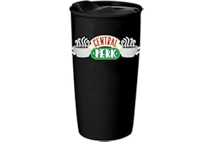 Silver Buffalo Friends Central Perk Logo Ceramic Travel Mug, 10 Ounces