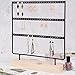 Simple Ear Stud Holder 4-Tier Earring Stand Earring Holder Decorative Jewelry Holder Display Rack Jewelry Stand Display with Wooden Tray/Dish for Earrings Necklace Bracelet Rings 69 Holes