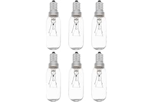 LOORGVEL 6pcs 40w E14 Range Hood Light Bulbs for Kitchen and Sewing Machine, Halogen Appliance Bulbs