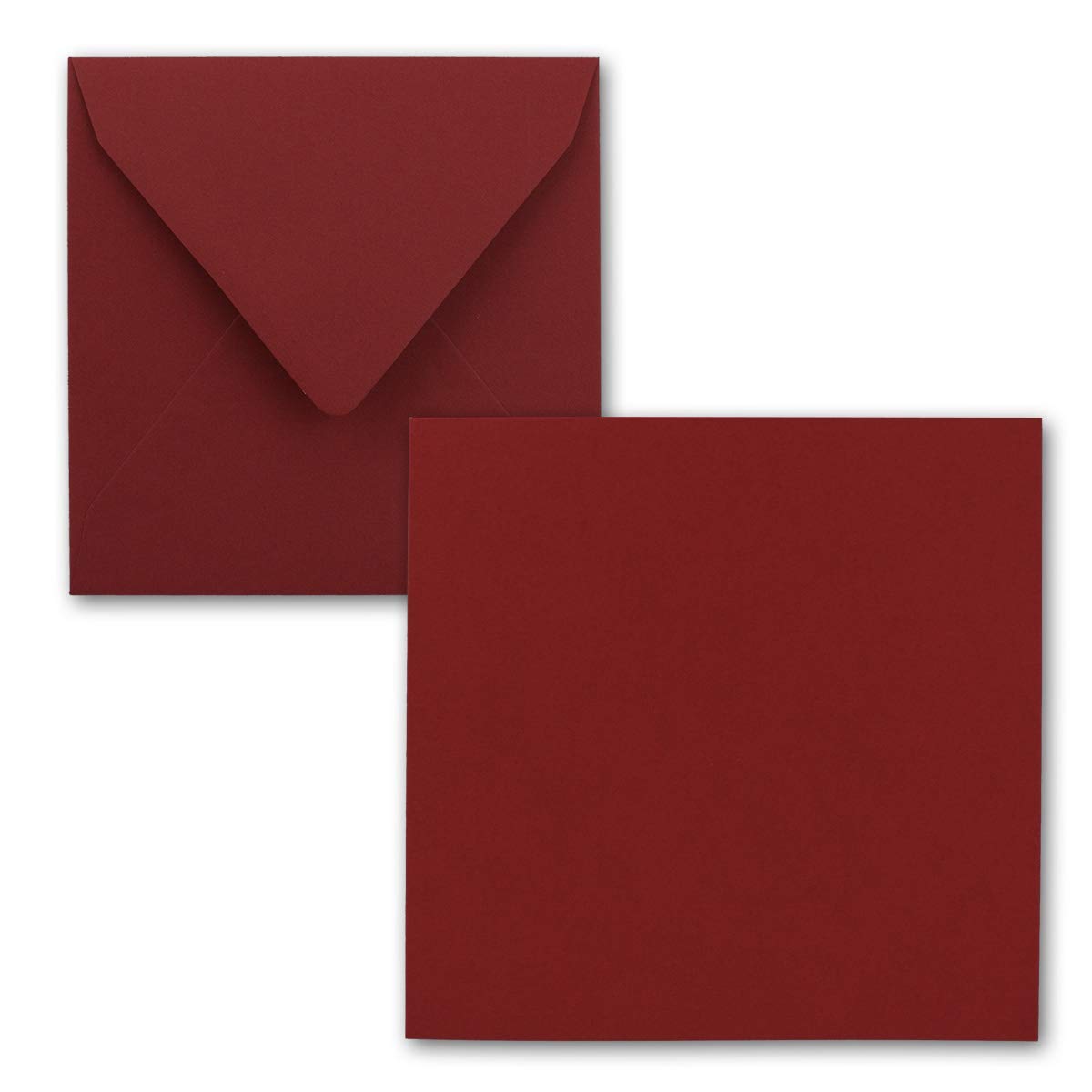 FarbenFroh by GUSTAV NEUSER Square single card set - 15 x 15 cm - with envelopes - dark red - 50 pieces - for greeting cards & more -