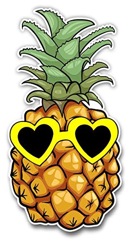Pineapple Wall decorations - Pineapple Sticker With Heart Sunglasses