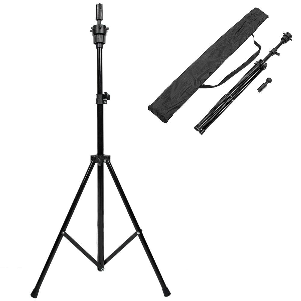 Wig Stand Tripod Tall Stands For Hairdresser Dolls Mannequin Head Holder, Metal Adjustable Tripod Stand Head Stand Standing Wig Stand With Carry Bag For Hairdressing Training Head